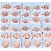 AILLSA Uñas Postizas Francesas de Cobertura Completa, Forma Cuadrada Ataúd, Acrílicas Pre-fabricadas, Diseñadas a Mano, Puntas de Uñas para Dedos