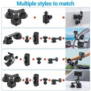 Năm cốc hút xe gắn kết nhiệm vụ nặng nề tripod cho GoPro 13 insta360 Bảng điều khiển kính chắn gió cửa sổ chuyển động xe chủ đính kèm - Product Image 5