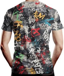 Men's Plus Size Knitted Crewneck Short Sleeve T-Shirt OEM Custom Screen Printed High Street Style Breathable Cotton - Product Image 5