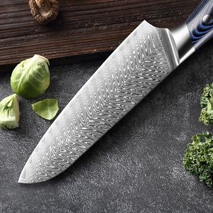 Venta al por mayor profesional japonés Damasco acero Chef cuchillo mango de fibra de vidrio personalizado de alta calidad OEM ODM servicio para Cocina - Product Image 4