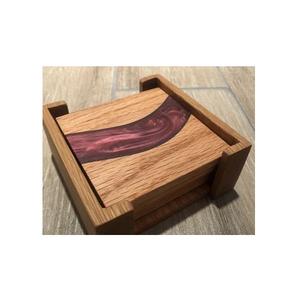 Sous-verre en bois et résine pour la maison, sous-verre rond fait à la main pour la cuisine et le dessus de table, taille personnalisée, vente en gros - Product Image 4