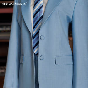 A Two-Piece Tailored Women's Suit in Energetic Blue featuring a Jacket and Trousers from the Feminine Collection, Vietnam - Product Image 3