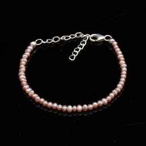 LUSTRE Rare Pink Freshwater Pearl <b>Beaded</b> <b>Bracelet</b> 925 <b>Silver</b> Gold Plated Vintage Style Unisex Valentine's Day & Wedding Gift - Product Image 2