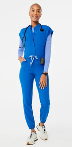 Conjunto Completo de Uniformes con Top de Manga Corta con Doble Bolsillo y Escote de Cuello Alto Seguro - Product Image 6