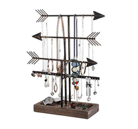 Présentoir organisateur de bijoux en laiton à 3 niveaux flèche décorative porte-bijoux en forme d'œil pour collier boucle d'oreille à vendre