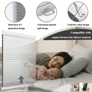 Persianas modernas de nido de abeja, persianas inteligentes para ventana para oficina en casa, Alexa, Control de <span class=keywords><strong>Google</strong></span>, apagón automático, cuerda de dormitorio Horizontal - Product Image 3