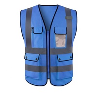 Vêtements de sécurité réfléchissants de grande taille à poches multiples avec fermeture éclair Gilet et vestes en polyester/maille 100% pour hommes en gros