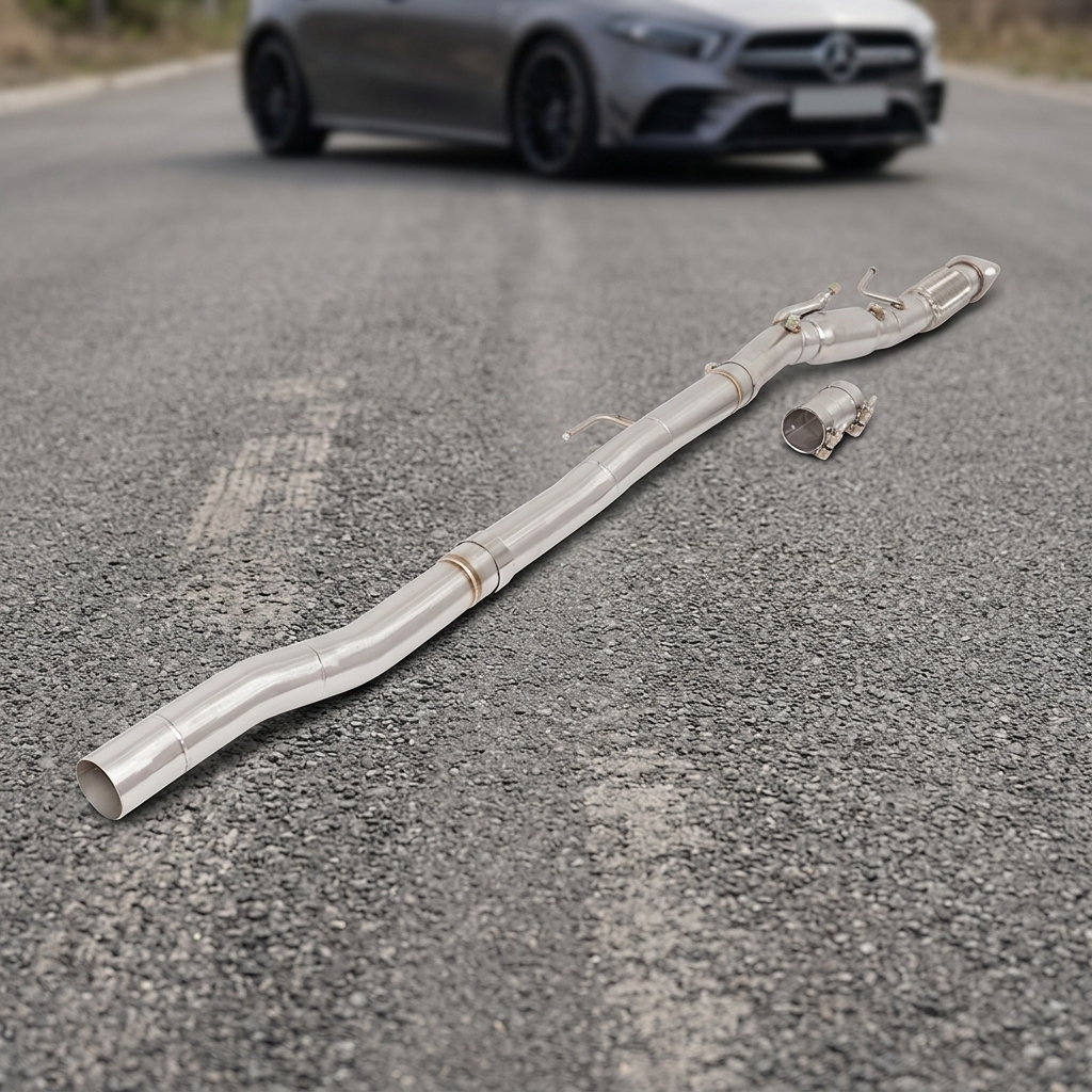 VantaFlow Raw Finish Fashion Style Mid Pipe Exhaust for Mercedes-Benz A35 AMG 2.0T 2020-2023