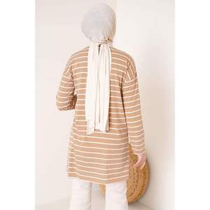 Vestido túnica informal a rayas galleta - Product Image 3