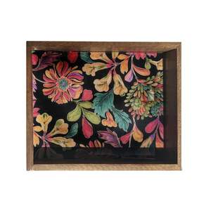 Plateau de service carré en bois au design classique, qualité supérieure, durable, plateau de service décoratif en bois brillant au meilleur prix - Product Image 2