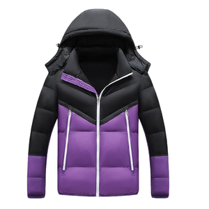 Vestes d'hiver bouffantes légères de meilleure qualité avec logo personnalisé pour hommes, fermeture éclair à capuche en polyester chaud pour les sports d'extérieur et les loisirs - Product Image 3