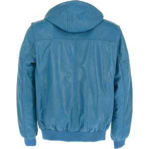 Chaqueta bomber de cuero para hombre al por mayor, con capucha desmontable, estilo aviador, color marrón Vigo, chaqueta de motociclista personalizada OEM - Product Image 6