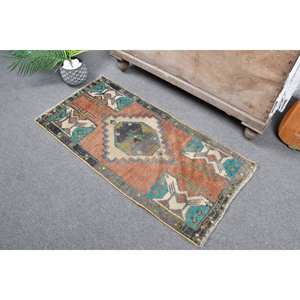 พรมขนแกะสไตล์ตุรกีโบราณขนาด170ซม. x 350ซม. ดีไซน์แบบเย็บปะติดปะต่อกันสีส้มและสีเขียวลวดลายถักทอพื้นหลังยางเพิ่มวัฒนธรรมให้กับพื้นที่ของคุณ! - Product Image 2