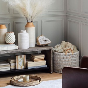 NEW DESIGN Paper Rope Basket with <b>Rattan</b> Handles, Rustic Farmhouse Laundry Basket Planter Pot Basket for Living Room Bedroom - Product Image 4