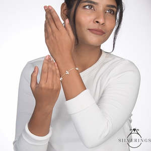NOVAMART Fine Silverings 925 Sterling <b>Silver</b> Au Natural Pearl <b>Bracelet</b> Elegant and Luxurious <b>Bangles</b> Wholesale Export - Product Image 3