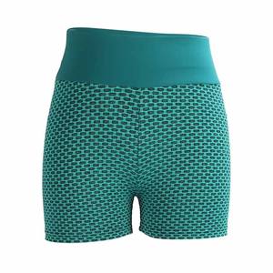 Venta al por mayor de las mujeres de cintura alta Skinny Fit transpirable cintura elástica poliéster Spandex Booty Running Yoga entrenamiento gimnasio pantalones cortos personalizados - Product Image 6