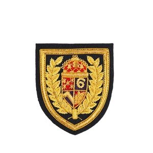 Royal QC Crown Blazer Badge Wire Bullion Hand Embroidery Luxury Fashion <b>Sew</b>-On Patches Crest Design Custom Embroidered - Product Image 1