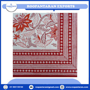 Indian Manufacturer's Hand Block Printed Jacquard <b>Tablecloth</b> Embroidered Pure Cotton Runner Knitted Timeless Craftsmanship - Product Image 4