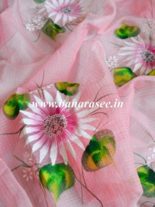 Saree de seda Kota Doriya tejido a mano tradicional de calidad superior con blusa para Niñas Ropa de fiesta directa de la India - Product Image 4