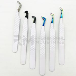 RMI, producto de la mejor calidad, punta de Plasma múltiple personalizada y Punta de Plasma negra y pinzas para pestañas de Color recubiertas de polvo blanco, juego de 6 uds. - Product Image 2