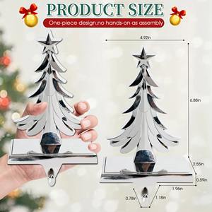 Soporte de calcetín de Navidad de Metal Premium para chimenea Mantel Festivo Vacaciones Decorativo Estante de exhibición colgante - Product Image 5