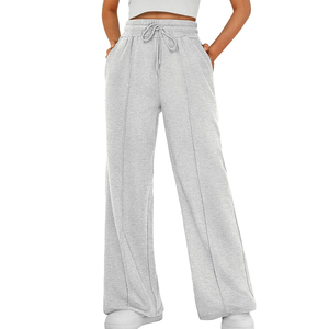 Hot Selling Product 100% Cotton Terry Fleece <b>Joggers</b> For <b>Women</b> Custom Logo Wide <b>Leg</b> Ladies Sweatpants In Low MOQ - Product Image 1