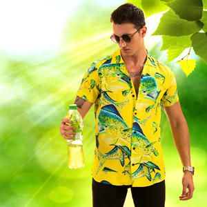 <b>Men's</b> <b>Hawaiian</b> <b>Shirt</b> Short Sleeves Printed Button Down Summer Beach Dress <b>Shirts</b> Made in Turkey Agile Supply Chains - Product Image 5