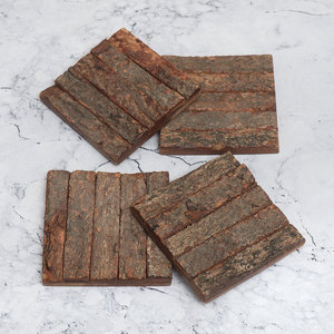 Vente en gros de sous-verres en bois marron de style vintage pour tasses à thé sous-verres de table en vrac, tapis de boisson pour boissons chaudes et froides - Product Image 1
