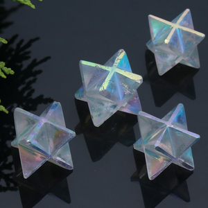 คริสตัลเมอร์คาบา MSM ออร์กอน ออร่า ขนาดใหญ่ ขายส่ง ไทเทเนียมชุบด้วยดินออบซิเดียนสีรุ้ง พร้อมจี้และเครื่องรางเจ็ดจักระ - Product Image 3