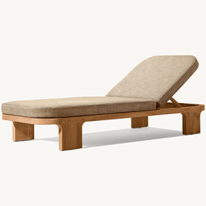 Tumbona Moderna de Madera de Teca para Exteriores, Resistente a los Rayos UV, Madera Maciza Impermeable, Duradera, con Cojín para Uso en Hoteles - Trelica - Product Image 3