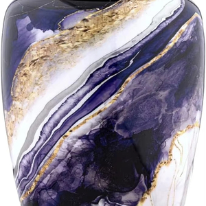 Mosaico de tamaño adulto grande hecho a mano, urna de cremación de vidrio de aluminio, azulejos individuales, entierro aplicado, suministro único para funerales - Product Image 1