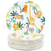 Jungle Safari Thème Décorations De Fête D'anniversaire Zoo Animal Vaisselle Assiettes En Papier Fournitures