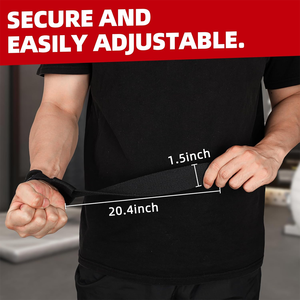 Correas de elevación de algodón de 20 pulgadas con amortiguación de neopreno para levantamiento de pesas, culturismo y entrenamiento de fuerza, muñequera - Product Image 5