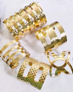 Bracelets manchette uniques pour femmes, best-seller 2025, style bohème, dorés, faits à la main, réglables, en laiton martelé, pour offrir en cadeau - Product Image 6
