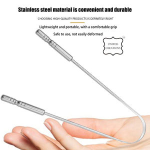 Vente en gros de nettoyeur de langue en cuivre en forme de U Ensemble de grattoir à langue en acier inoxydable pour adultes et enfants - Product Image 4