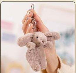 Porte-clés en peluche lapin en coton mignon 3,5 pouces Mini porte-monnaie Charme Pendentif Cadeau Fabriqué en Inde pour femmes - Product Image 5