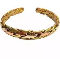 Bracelet magnétique religieux unisexe en cuivre pur poli fait main, de haute qualité, personnalisable, style artisanal indien exotique, pour mariage