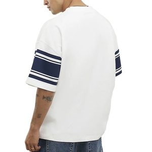 Customized Knitted Cotton Jersey Material <b>Down</b> Shoulder Streetwear Unisex Loose Fit T-Shirt Wholesale Summer Clothes Blank - Product Image 3