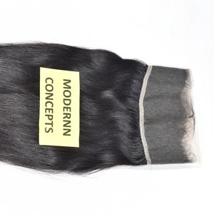 Extensions de cheveux naturels vierges 100% non traités HD Lace 13*4 Frontal Straight Black Color Indian Temple Human Hair Extensions bon marché - Product Image 4