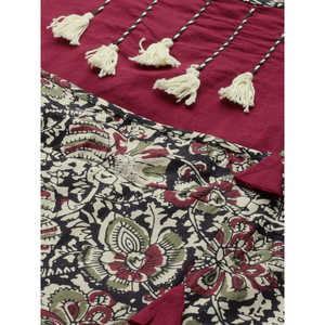 Algodón Kalamkari estampado Anarkali Kurta vestidos de noche elegantes - Product Image 4