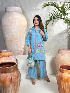 Ensemble Kurti de luxe Vetican Lemon Tree Work Cordset, tenue de créateur haut de gamme pour mariages, fêtes, festivals et mode quotidienne - Product Image 4