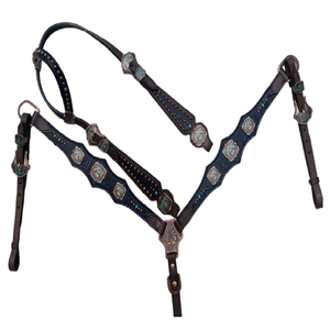 Nouveau collier de poitrine pour bride de cheval de l'Ouest en cuir prêt à expédier - Product Image 1