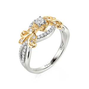 แหวนดอกกุหลาบแบบทวิสต์ทูโทนจาก Jeulia ทำจากเงินสเตอร์ลิง - Product Image 2
