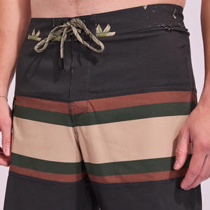 Shorts de bain décontractés pour hommes en polyester écologique, logo sur le devant, imprimé intégral, motif uni, séchage rapide, respirant, sport, extérieur - Product Image 4