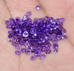 Certified Loose Gemstone Zircon Lab Creado Redondo Corte brillante Color Play Untreated Purple Color 5X5MM Calibrado Lot - Product Image 4