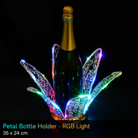 Glorificateur de bouteille en forme de pétale avec logo personnalisé pour table de fête privée