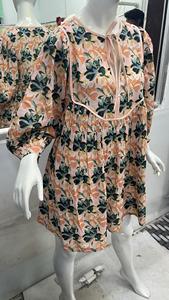 เดรสลำลองทรงหลวมของผู้หญิงชุดยาวผ้าลินินคอตตอนซักได้ลายดอกไม้สีตามสั่งสั่ง100% - Product Image 2