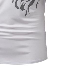 Camiseta Deportiva de Poliéster con Estampado de León Blanco y Gris para Hombre, Corte Atlético, Manga Corta, Transpirable, para Gimnasio, Entrenamiento Deportivo, Ropa Casual - Product Image 6