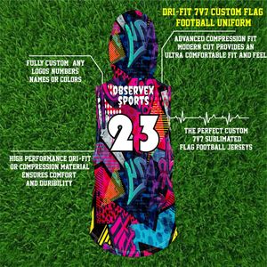 Uniformes de Flag Football Personalizados y Transpirables |   Conjunto de Pantalones Cortos Deportivos Sublimados Ligeros de Secado Rápido, Anti-Humedad y Anti-Bacterianos - Product Image 3