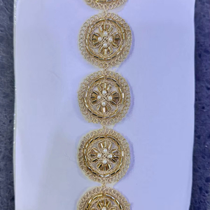 Adornos de Encaje con Cuentas de Red Bordadas Ecológicas, Motivos Florales, Decoración para Vestidos de Fiesta, Adornos de Cuentas de Cristal para Manualidades - Product Image 1